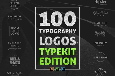 FreePsdVn.com 1908540 MOCKUP 100 typography logos typekit edition 801801 cover