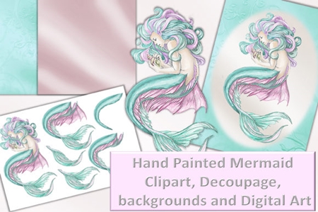 FreePsdVn.com 1908548 STOCK mermaid clipart and printables decoupage 1629604 cover