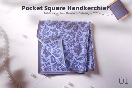 Download Silk Square Handkerchief Mockup 01 3738916 - FreePSDvn