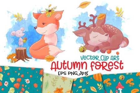 FreePsdVn.com 1909347 VECTOR autumn forest vector clip art 1748851 cover