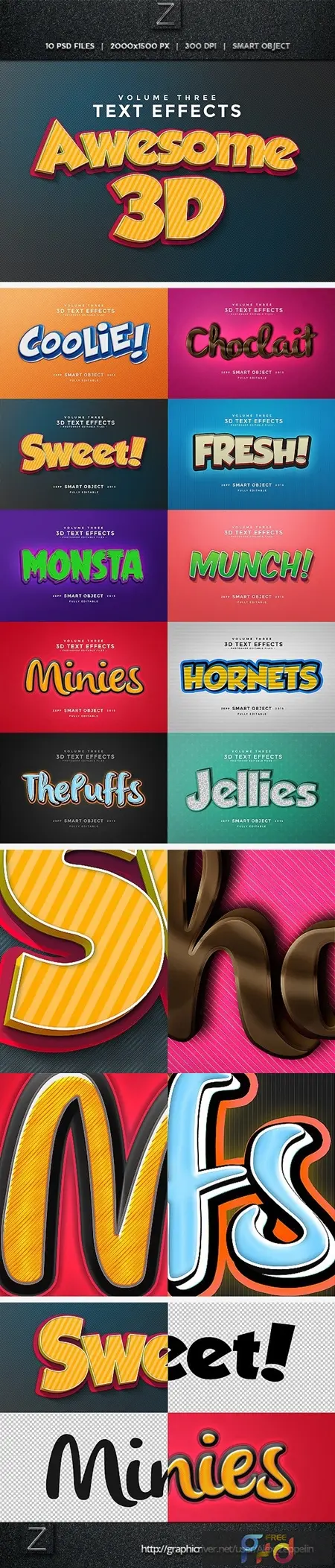 3D Text Effects Vol.3 11477848 - FreePSDvn
