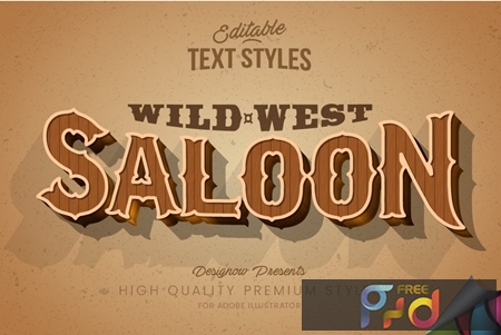 Freepsdvn.com 1910014 Vector Cowboy Western Saloon Text Style 3752116