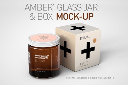 Download Amber Cosmetics Jar & Box Mock-Up 4104922 - FreePSDvn