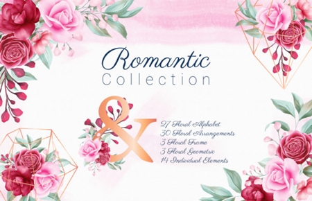 FreePsdVn.com 1910226 STOCK romantic watercolor flowers collection 1831332 cover
