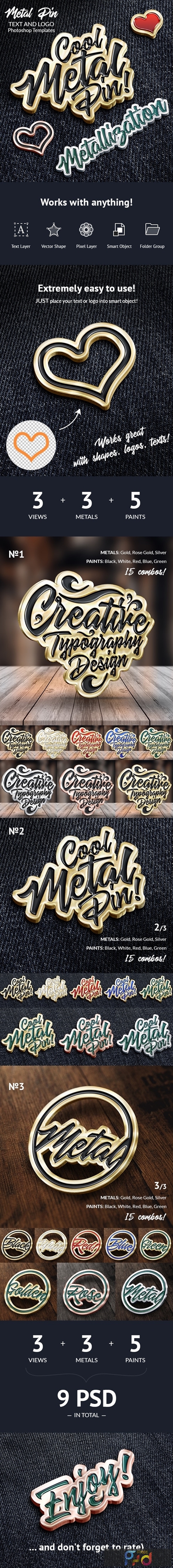 Metal Pin – Text and Logo Effect 24741564 1