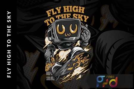 FreePsdVn.com 1910490 VECTOR fly high to the sky t shirt design 7q7qdrl