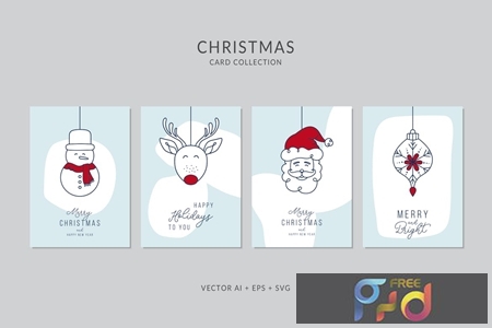 Christmas Greeting Card Vector Set UNEEMG3 1