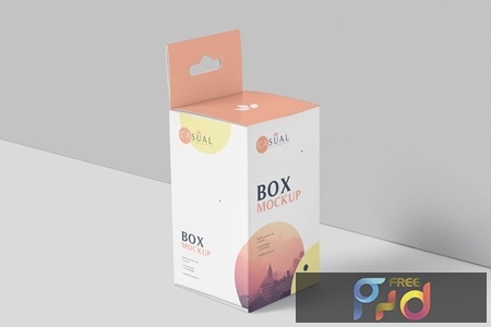 Box Mockup Set - Short Rectangle Size with Hanger X4A22UH 1