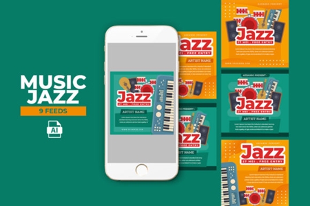 FreePsdVn.com 1912120 SOCIAL music jazz instagram templates 2013549 cover