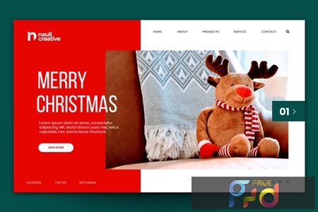 Merry Christmas Web Landing Page AI and PSD Vol. 7 MFEJES6 1