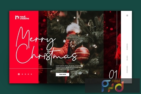 Merry Christmas Web Landing Page AI and PSD Vol. 2 STPSD7W 1