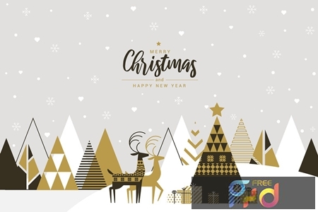 Flat design Creative Christmas greeting card M68PQTL 1