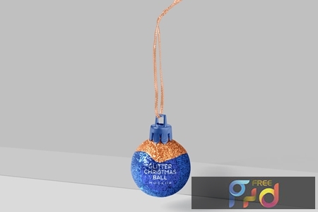 Glitter Christmas Ball Mockup