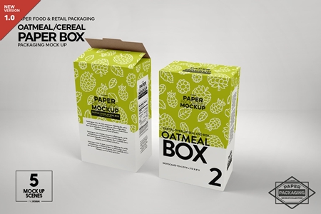 Download Paper Cereal Box Packaging Mockup 4347678 - FreePSDvn