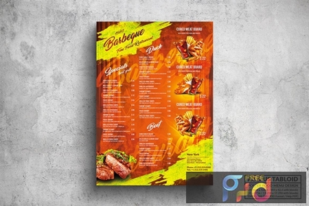 BBQ & Grill Poster Food Menu - A3 & US Tabloid 7NWHAED 1