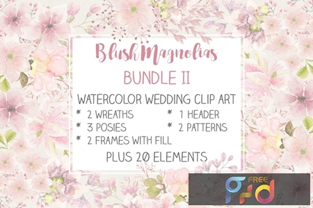 Blush Magnolias- Wedding Clip Art Set II KJUKQ26 1
