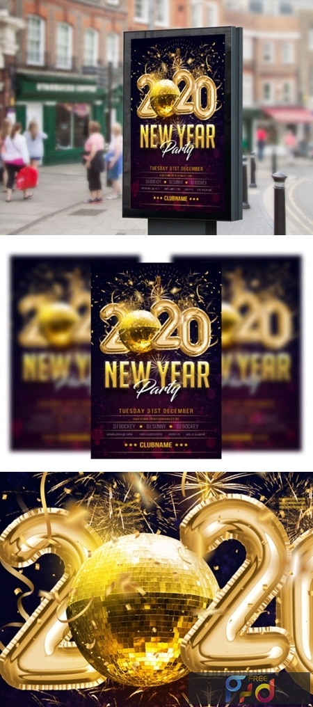 Happy New Year Flyer-poster Template 2196298 1