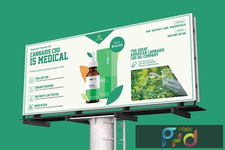 Cannabis Hemp Oil Billboard PSD Template 3D6YC95 1