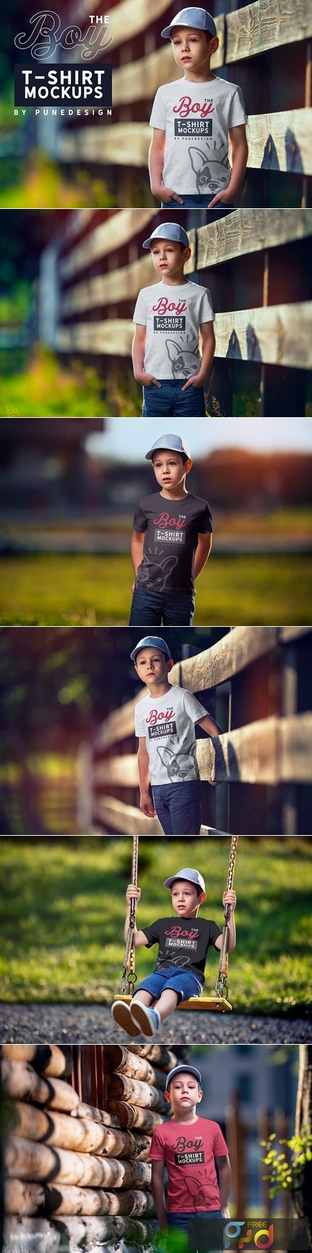 Boy T-Shirt Mock-Up Set