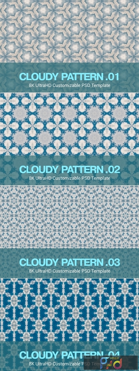 8K UltraHD Seamless Cloudy Pattern Background 1