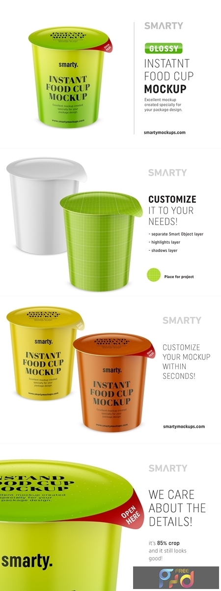 Download Glossy instant food cup mockup 4358120 - FreePSDvn