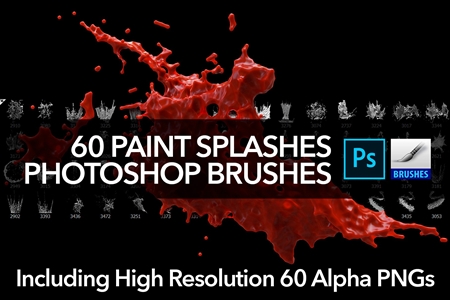 FreePsdVn.com 2001040 PHOTOSHOP 60 paint splash brushes for ps 4388616 cover