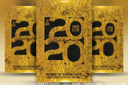 Freepsdvn.com 2001048 Template New Year Christmas Party Flyer 4387376 Cover