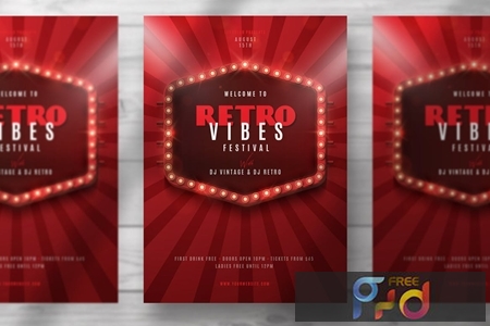 Retro Party Flyer Template NQRX9KM 1