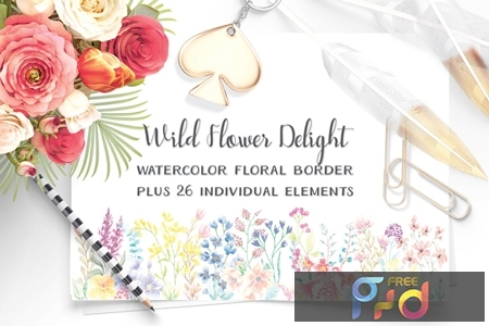 Download Free Wildflower Delight Border Plus Elements 3vfpmxb Freepsdvn PSD Mockup Template