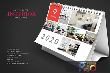 2020 Furniture-Interior Calendar Desk Pro T97NMQV 1