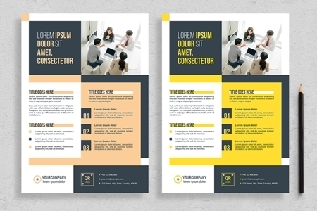 Flyer Layout With Colorblock Elements Freepsdvn