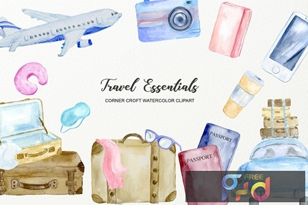 Watercolor Travel Essentials L23ZPKZ 1