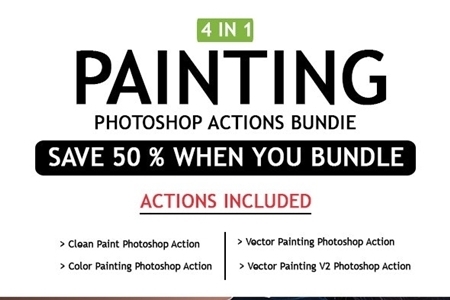 FreePsdVn.com 2001515 PHOTOSHOP painting 4 in 1 photoshop actions bundle 25490966 cover