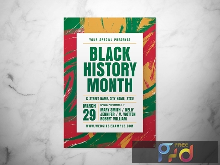 Black History Month Event Flyer Layout with Abstract Background 317318625 1