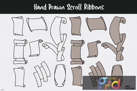 Hand Drawn Scroll Ribbons NQ93UJG 1