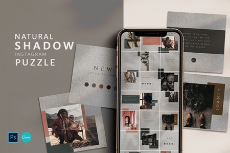 Shadow Instagram Puzzle - PS & Canva 4458448 - FreePSDvn