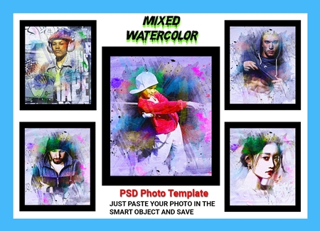 Freepsdvn.com 2002358 Template Mixed Watercolor Photo Template 4537993 Cover