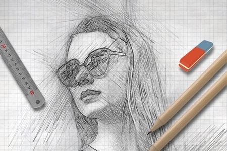 pencil sketch action photoshop