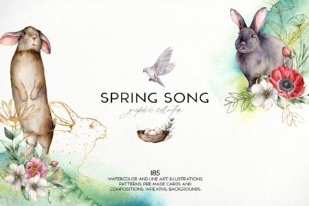 FreePsdVn.com 2002450 STOCK spring song graphic collection 2933836 cover