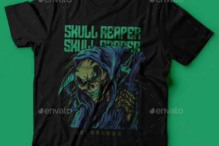 Skull Reaper T-Shirt Design 25672416 - FreePSDvn