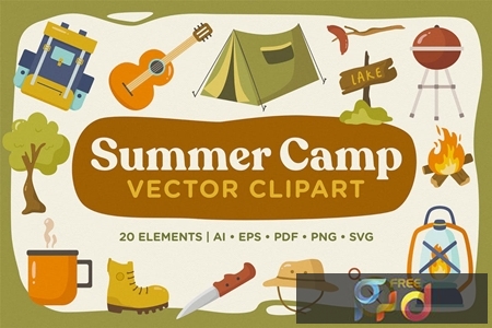 Summer Camp Vector Clipart Pack RSYND6B 1