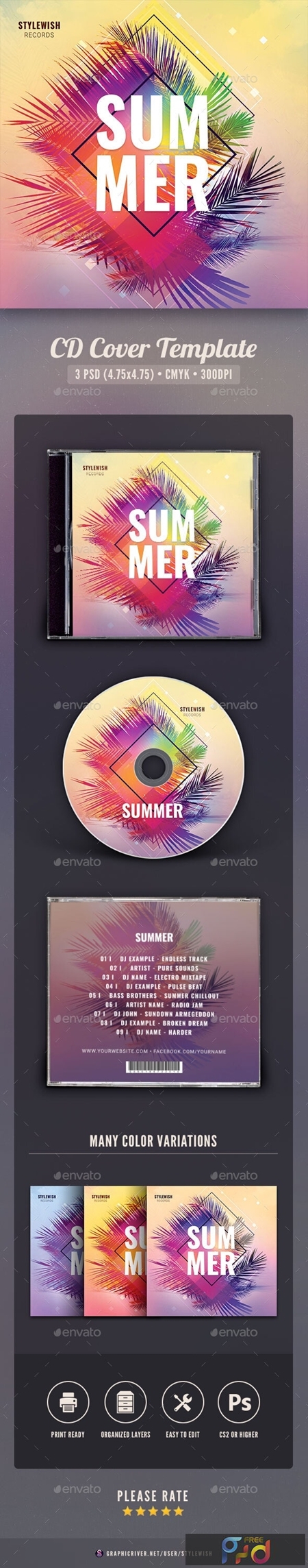 Summer CD Cover Artwork 25793397 - FreePSDvn