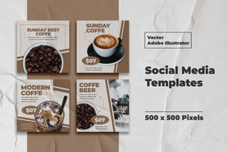 Download Free Coffe Instagram Templates Vector 3008137 Freepsdvn PSD Mockup Template