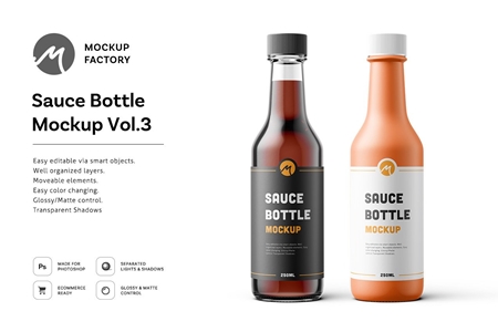 Download Sauce Bottle Mockup Vol.3 4585215 - FreePSDvn