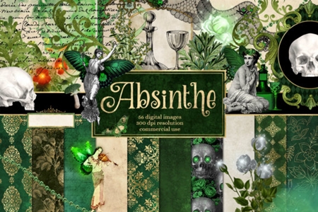FreePsdVn.com 2003426 PHOTOSHOP absinthe digital scrapbook kit 3585777 cover