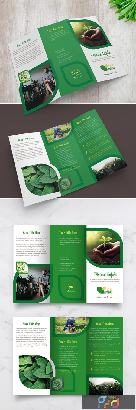 FreePsdVn.com 2003478 VECTOR nature trifold brochure layout with green accents 329175245