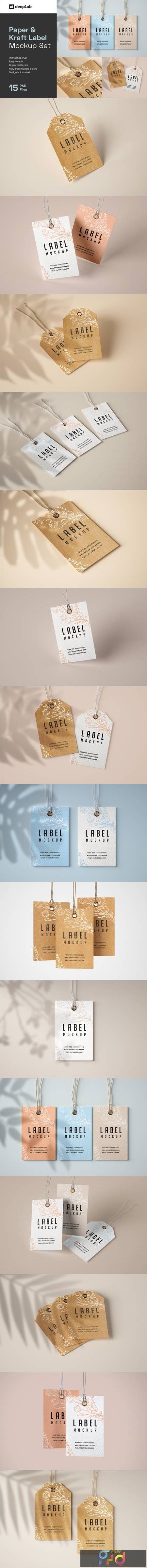 Paper & Kraft Label Mockup Set