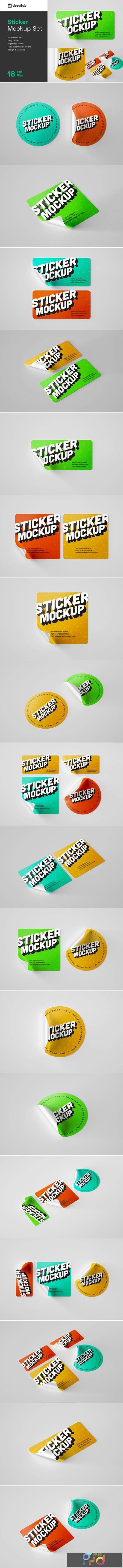 Styles Sticker Mockup Set
