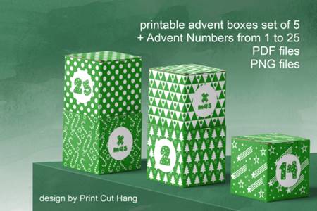 Freepsdvn.com 2004252 Stock Green Advent Cube Boxes Pdf Templates 3806070 Cover