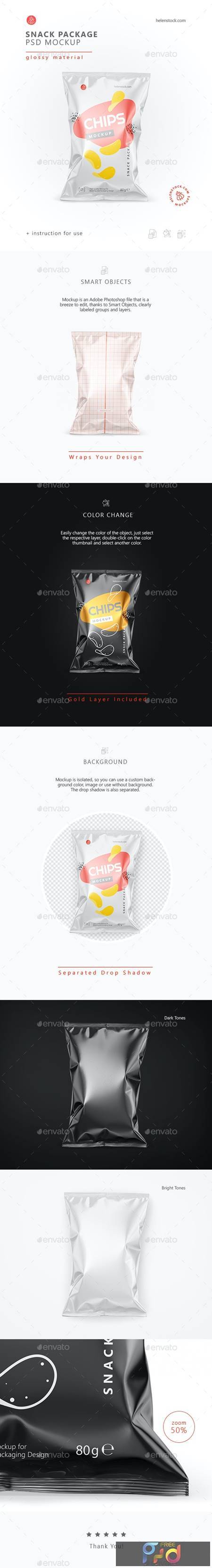 Glossy Snack Package Mockup - Front View 26538212 1